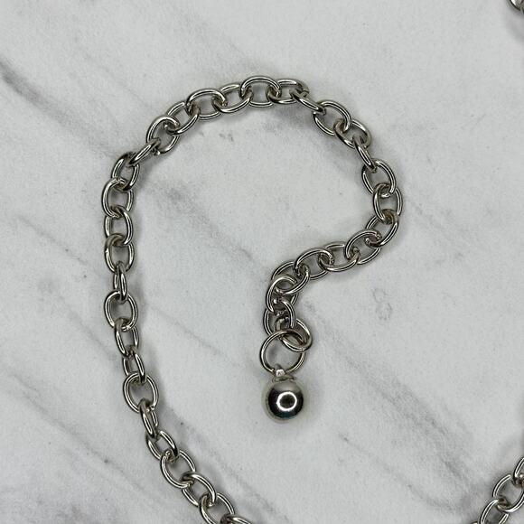 Womens Southwestern Concho Chain Belt Silver Tone Stamped One Size OS ✨ - Picture 11 of 11